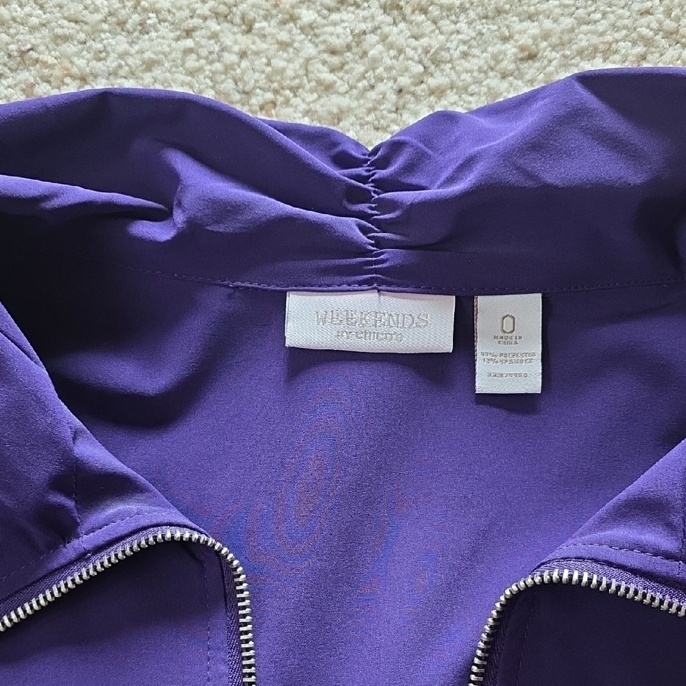 Women’s Purple Zip-Front Jacket - Picture 4 of 8